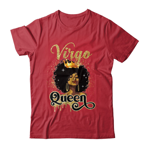Virgo Queen Birthday Afro Girls Black Zodiac Birthday Classic T Shirt Red 600x 1.jpg