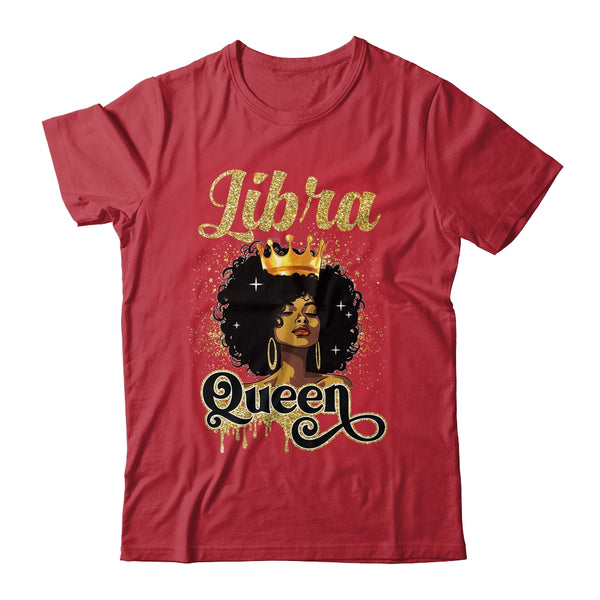Libra Queen Birthday Afro Girls Black Zodiac Birthday Classic T Shirt Red 600x 1.jpg
