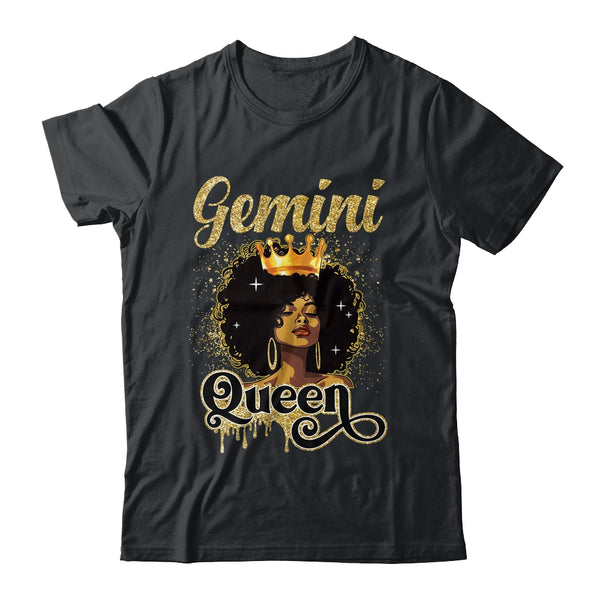 Gemini Queen Birthday Afro Girls Black Zodiac Birthday Classic T Shirt Black 600x 1.jpg