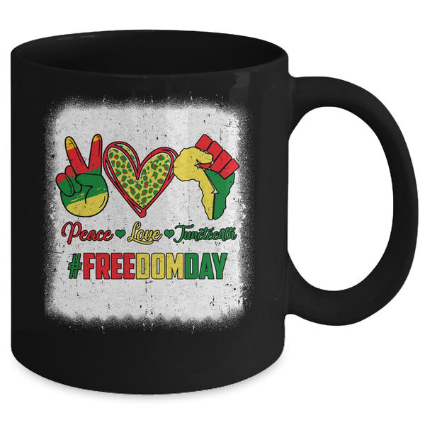 Bleached Peace Love Juneteenth 1865 Freedom Day African Mug 11oz Mug Black back 600x.jpg