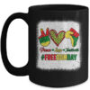 Bleached Peace Love Juneteenth 1865 Freedom Day African Mug 15oz Mug Black front 600x.jpg