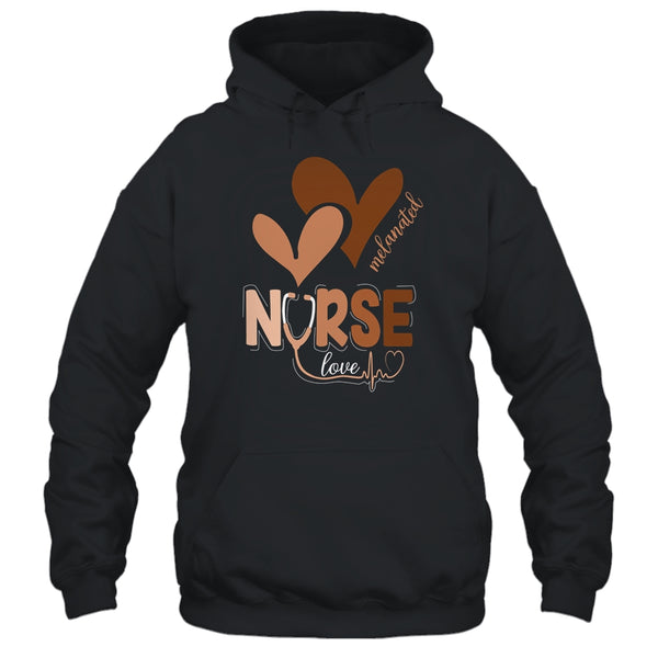 Black Nurse Melanated Woman Black History Month Nursing Crew Pullover Hoodie Black 600x 1.jpg