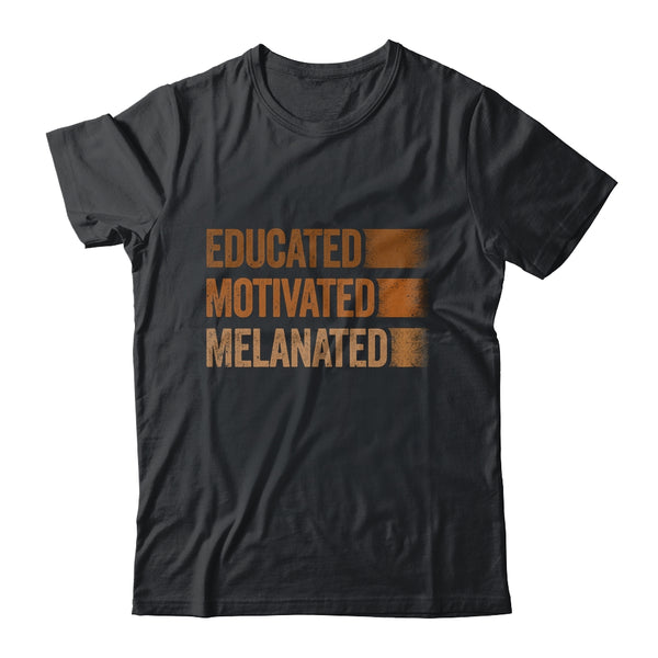Educated Motivated Melanated Black History African Pride Classic T Shirt Black 600x.jpg