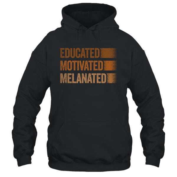 Educated Motivated Melanated Black History African Pride Pullover Hoodie Black 600x.jpg