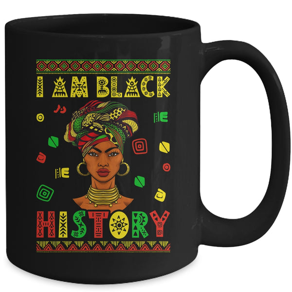I Am Black History Month African American For Womens Girls Mug 15oz Mug Black back 600x 1.jpg