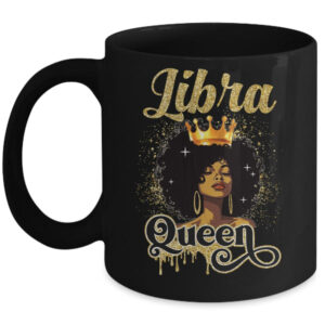 Libra Queen Birthday Afro Girls Black Zodiac Birthday Mug 11oz Mug Black front 600x 1.jpg