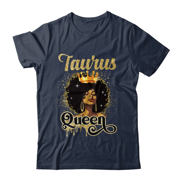Taurus Queen Birthday Afro Girls Black Zodiac Birthday Classic T Shirt Navy 600x 1.jpg