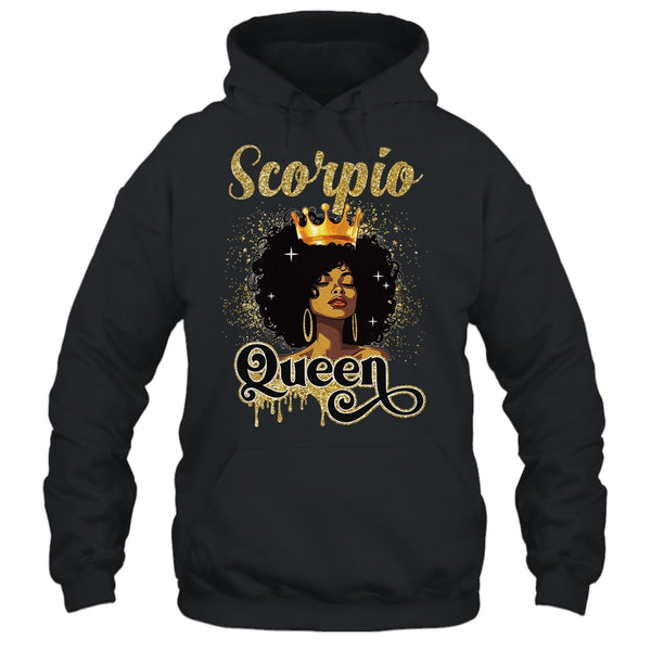Scorpio Queen Birthday Afro Girls Black Zodiac Birthday Pullover Hoodie Black 600x 2.jpg