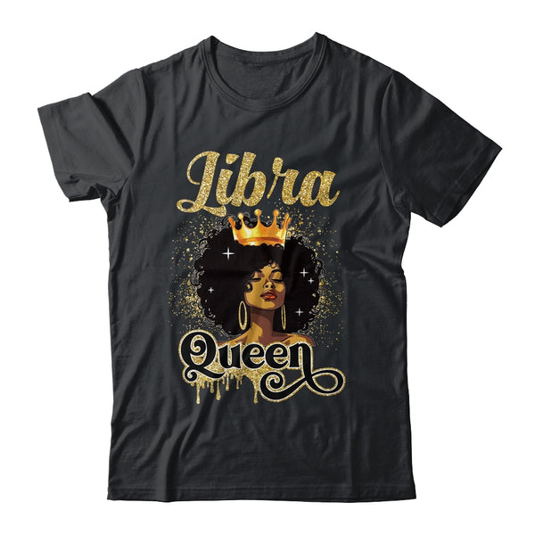 Libra Queen Birthday Afro Girls Black Zodiac Birthday Classic T Shirt Black 600x 2.jpg