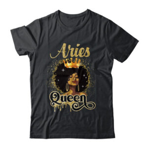 Aries Queen Birthday Afro Girls Black Zodiac Birthday Classic T Shirt Black 600x 1.jpg