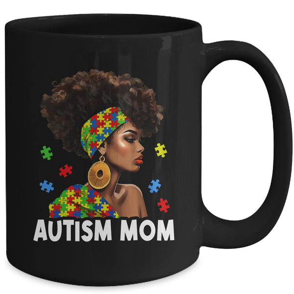 African Black Autism Mom Afro Mother Autism Awareness Mama Mug 15oz Mug Black back 600x.jpg