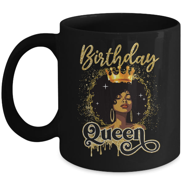 Melanin Queen Birthday Afro Black Girls African American Mug 11oz Mug Black front 600x 1.jpg