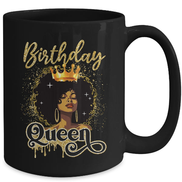 Melanin Queen Birthday Afro Black Girls African American Mug 15oz Mug Black back 600x 1.jpg