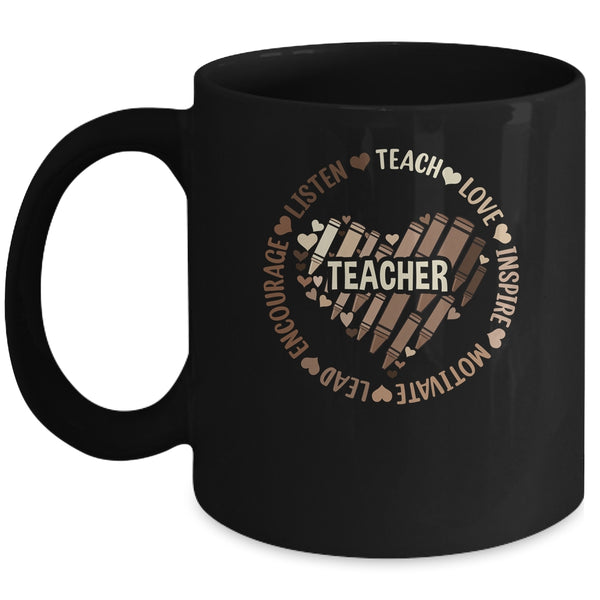 Afro African Black History Month Melanin Teacher Mug 11oz Mug Black front 600x.jpg