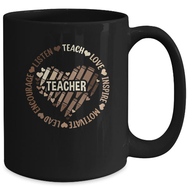 Afro African Black History Month Melanin Teacher Mug 15oz Mug Black back 600x.jpg