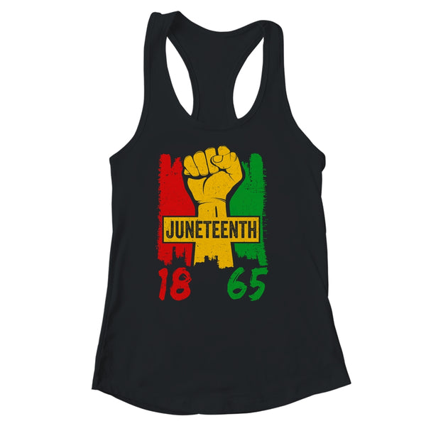 Juneteenth 18 65 African American Black History Month Women s Ideal Racerback Tank Black 600x 1.jpg
