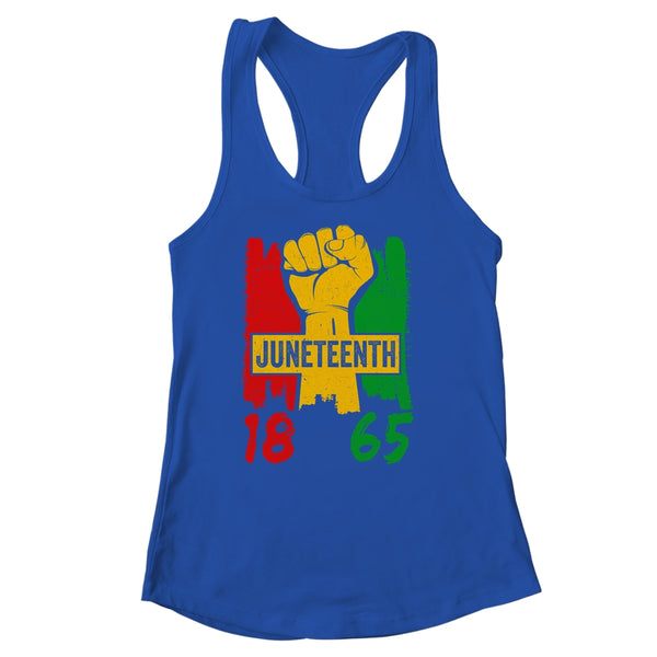 Juneteenth 18 65 African American Black History Month Women s Ideal Racerback Tank Royal 600x 1.jpg