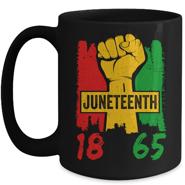 Juneteenth 18 65 African American Black History Month Mug 15oz Mug Black front 600x 1.jpg