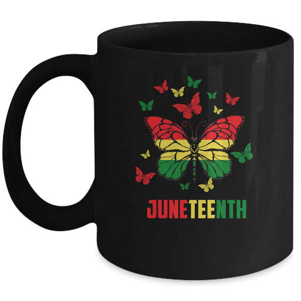 African American Freedom Black Pride Juneteenth Butterfly Mug 11oz Mug Black front 600x 1.jpg