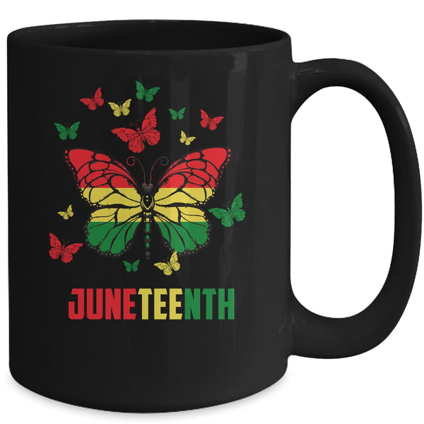 African American Freedom Black Pride Juneteenth Butterfly Mug 15oz Mug Black back 600x 1.jpg