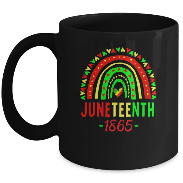 Juneteenth For Women Men Kids Juneteenth Day Rainbow Mug 11oz Mug Black front 600x 1.jpg