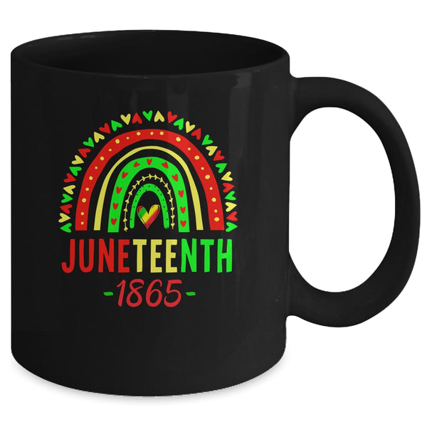 Juneteenth For Women Men Kids Juneteenth Day Rainbow Mug 11oz Mug Black back 600x 1.jpg
