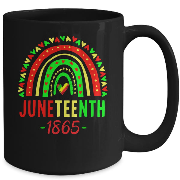 Juneteenth For Women Men Kids Juneteenth Day Rainbow Mug 15oz Mug Black back 600x 1.jpg