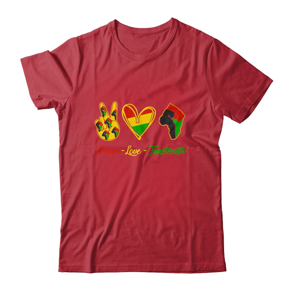 Peace Love Juneteenth Pride Black Girl Black Queen King Classic T Shirt Red 600x.jpg