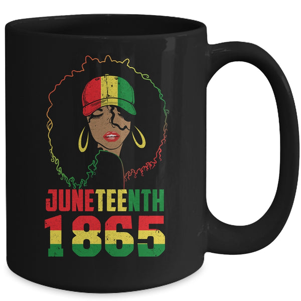 1865 Juneteenth Celebrate African American Freedom Day Women Mug 15oz Mug Black back 600x.jpg