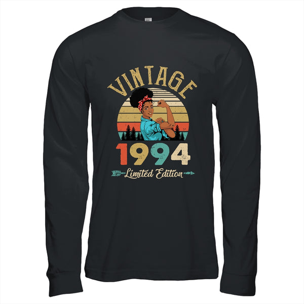 Vintage 1994 28th Birthday Afro Black Woman 28 Years Old Long Sleeve T Shirt Black 600x.jpg