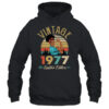 Vintage 1977 45th Birthday Afro Black Woman 45 Years Old Pullover Hoodie Black 600x.jpg