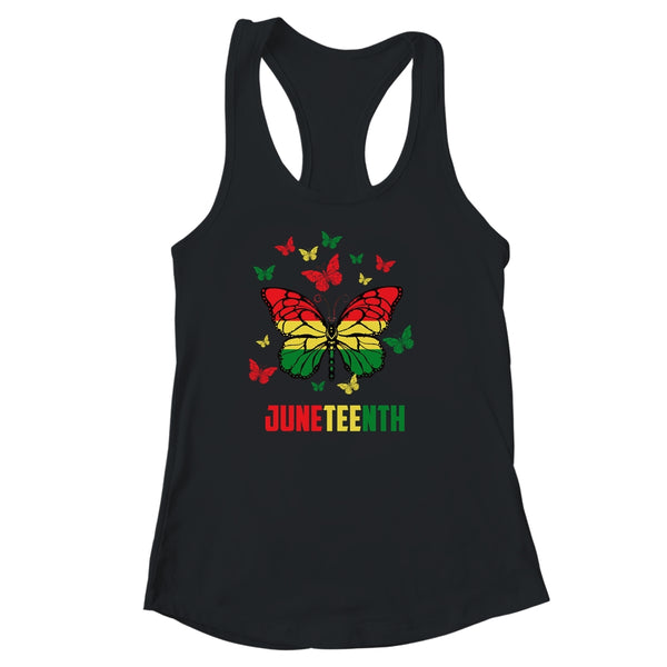 African American Freedom Black Pride Juneteenth Butterfly Women s Ideal Racerback Tank Black 600x 1.jpg