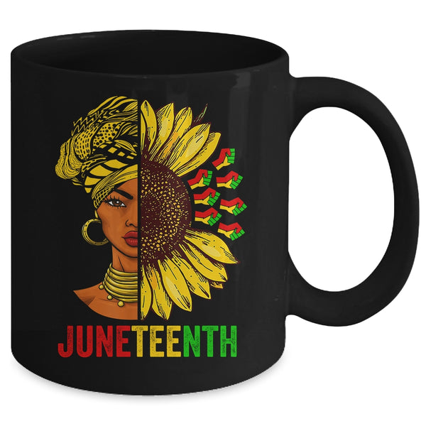 Juneteenth Black History African American Women Sunflower Mug 11oz Mug Black back 600x.jpg