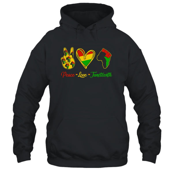 Peace Love Juneteenth Pride Black Girl Black Queen King Pullover Hoodie Black 600x 1.jpg