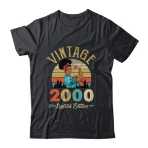 Vintage 2000 22th Birthday Afro Black Woman 22 Years Old Classic T Shirt Black 600x.jpg