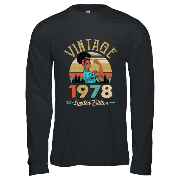 Vintage 1978 44th Birthday Afro Black Woman 44 Years Old Long Sleeve T Shirt Black 600x.jpg