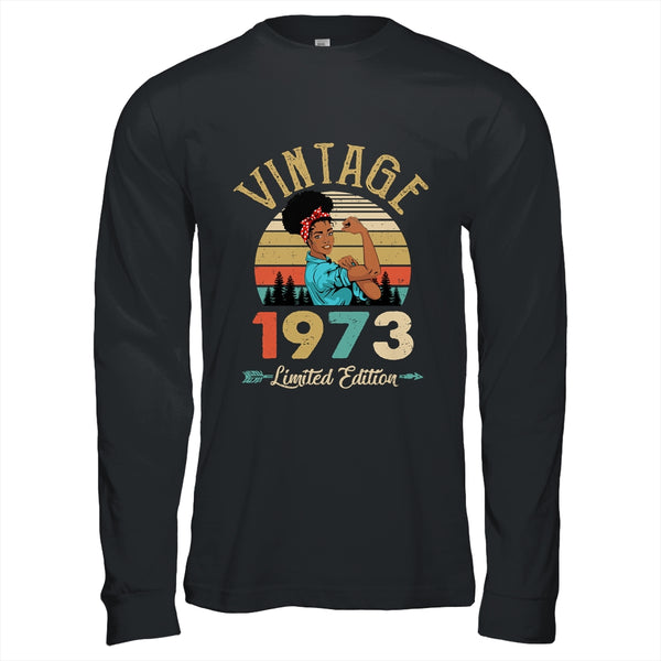 Vintage 1973 49th Birthday Afro Black Woman 49 Years Old Long Sleeve T Shirt Black 600x.jpg