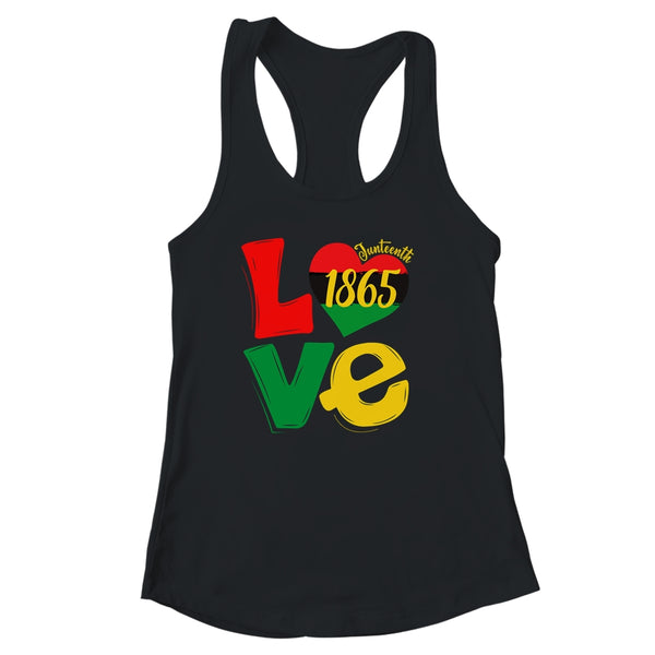 Happy Juneteenth Is My Independence Day Free Black Women Women s Ideal Racerback Tank Black 600x 2.jpg