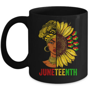 Juneteenth Black History African American Women Sunflower Mug 11oz Mug Black front 600x 1.jpg