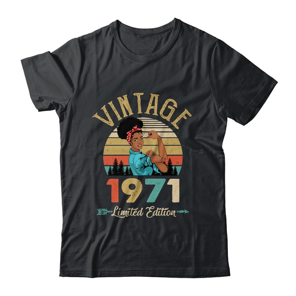 Vintage 1971 51th Birthday Afro Black Woman 51 Years Old Classic T Shirt Black 600x 1.jpg
