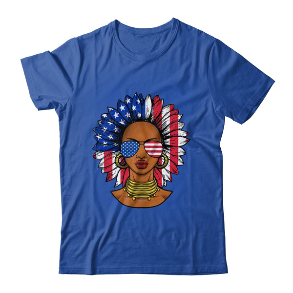 Afro Sunflower African American 4th Of July Melanin Classic T Shirt Royal 600x.jpg