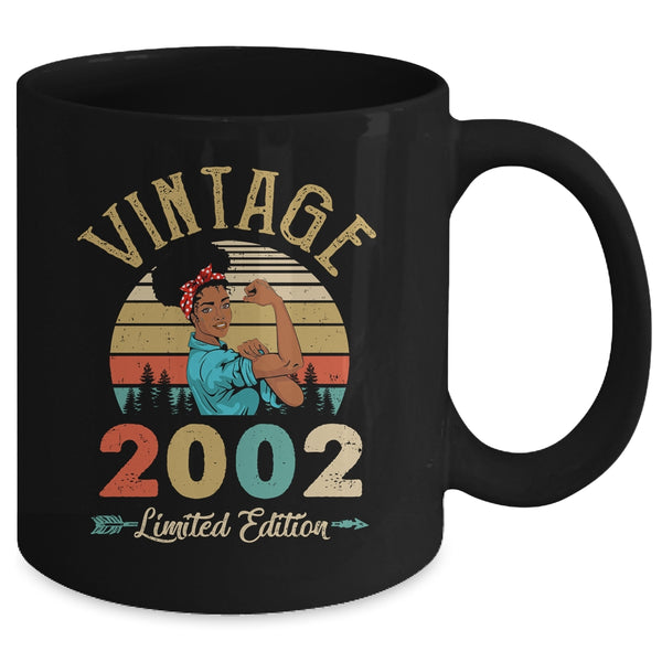 Vintage 2002 20th Birthday Afro Black Woman 20 Years Old Mug 11oz Mug Black back 600x.jpg