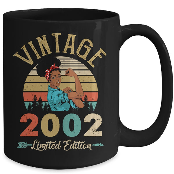 Vintage 2002 20th Birthday Afro Black Woman 20 Years Old Mug 15oz Mug Black back 600x.jpg