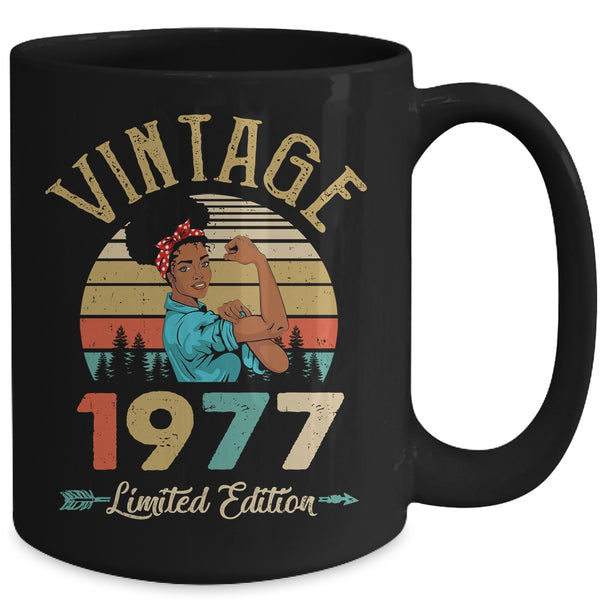Vintage 1977 45th Birthday Afro Black Woman 45 Years Old Mug 15oz Mug Black back 600x.jpg