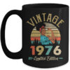 Vintage 1976 46th Birthday Afro Black Woman 46 Years Old Mug 15oz Mug Black front 600x.jpg