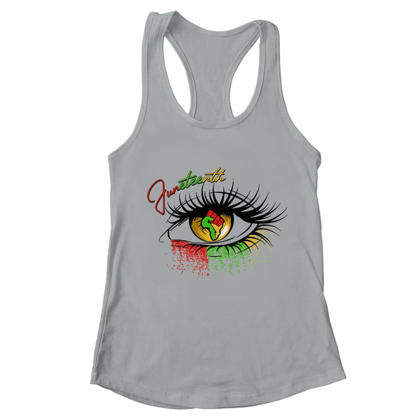 Juneteenth Ancestors Black African American Flag Pride Women s Ideal Racerback Tank Heather Grey 600x.jpg