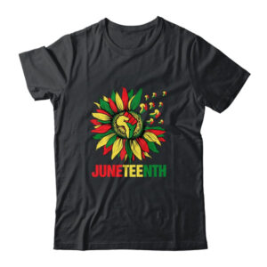 Sunflower Fist Juneteenth Black History African American Classic T Shirt Black 600x.jpg