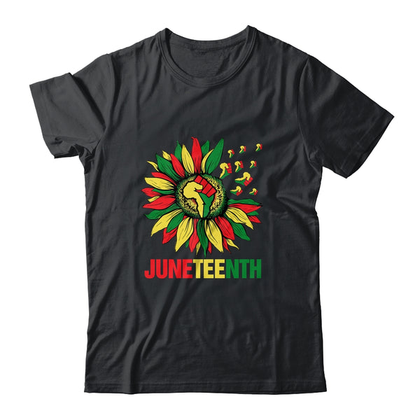 Sunflower Fist Juneteenth Black History African American Classic T Shirt Black 600x.jpg