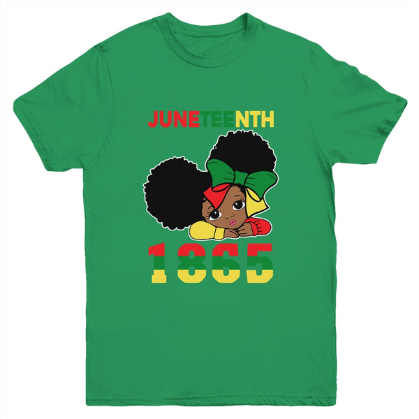 Juneteenth Celebrating 1865 Cute Black Girls Kids Youth Youth T Shirt Irish Green 600x.jpg