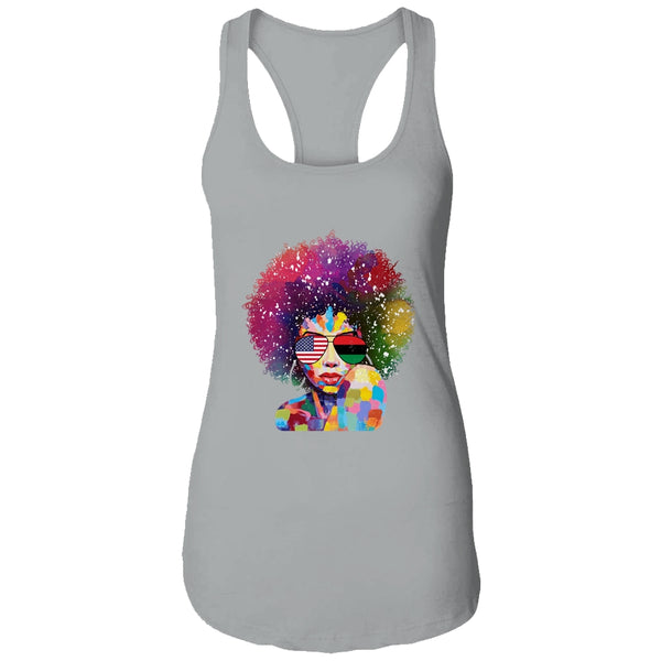 Afro Women Black Queen African American Melanin Queen Women s Ideal Racerback Tank Heather Grey 600x.jpg